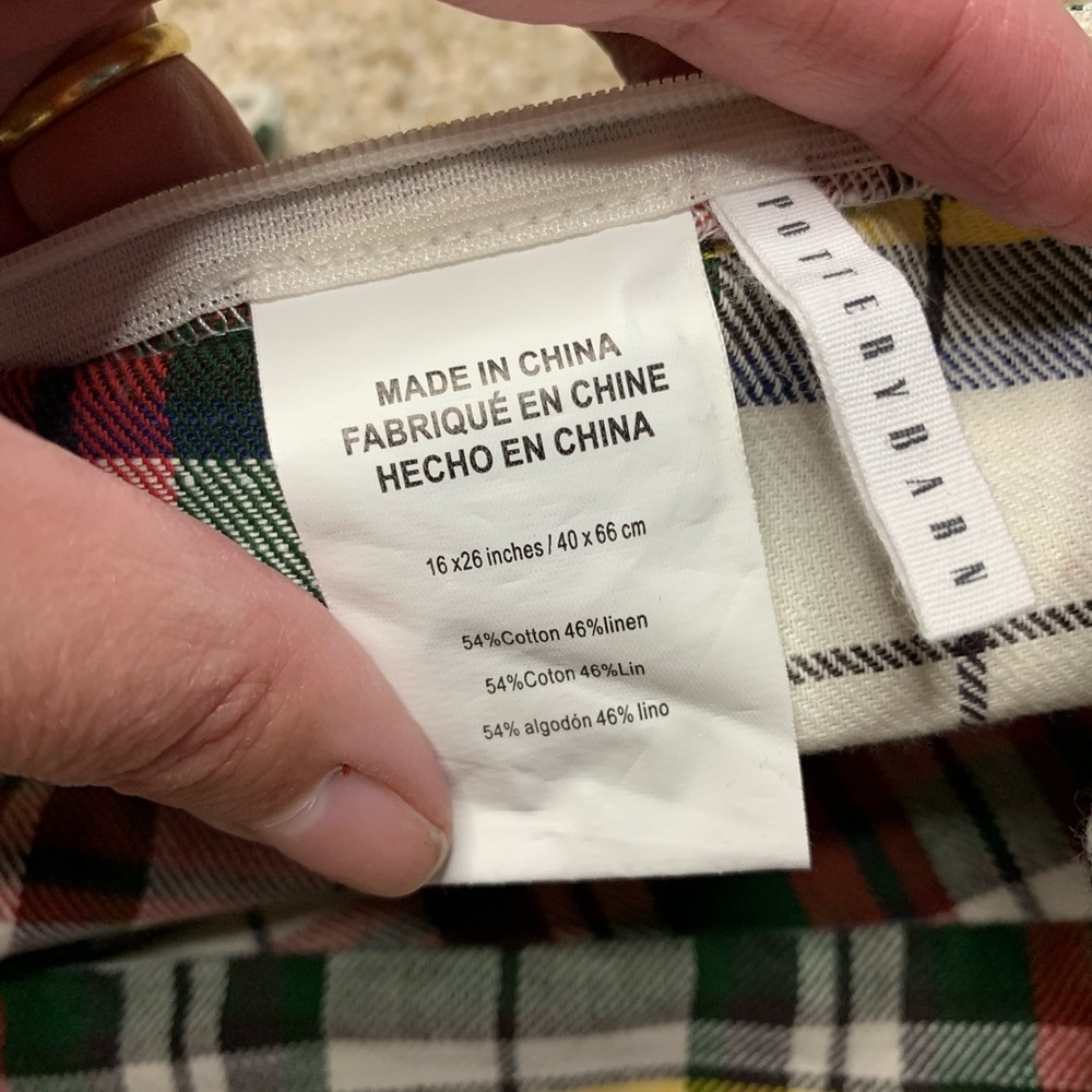 Pottery Barn Denver Plaid Pillow Cover ONLY Lumbar Size 16x26 - 1 PILLOWCASE - Picture 8 of 12